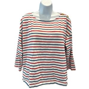 Vineyard Vines Striped‎ Nautical Boat Neck Top Women's Large